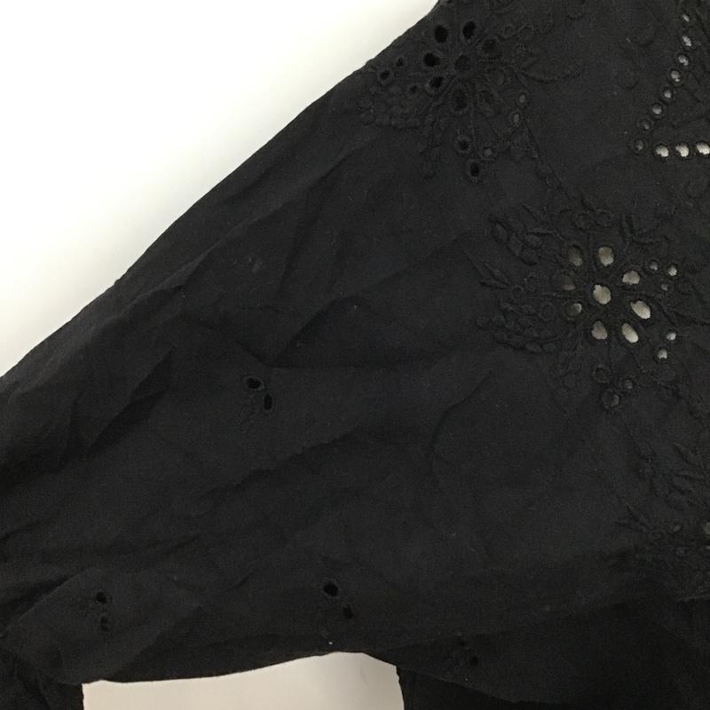 ローリーズファーム LOWRYS FARM カットソー 半袖 LF617052TS ブラウス 半袖シャツ ワイドネックカットソー カジュアルシャツ M 無地 黒 / ブラック /  レディース USED 古着 中古 10101271