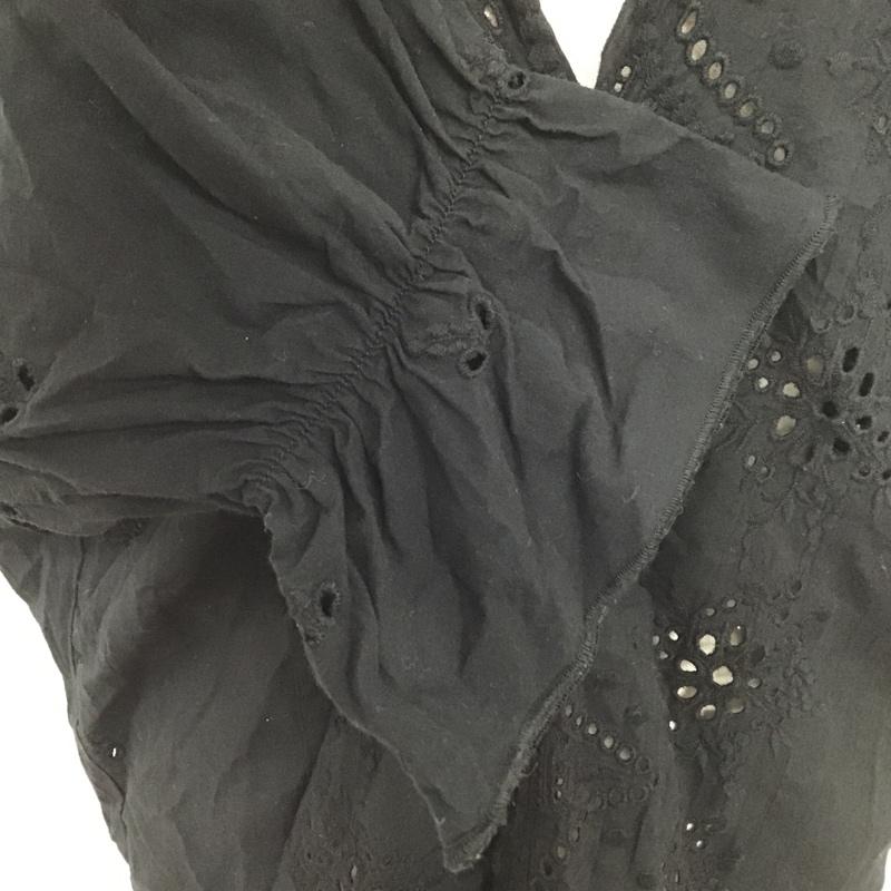 ローリーズファーム LOWRYS FARM カットソー 半袖 LF617052TS ブラウス 半袖シャツ ワイドネックカットソー カジュアルシャツ M 無地 黒 / ブラック /  レディース USED 古着 中古 10101271