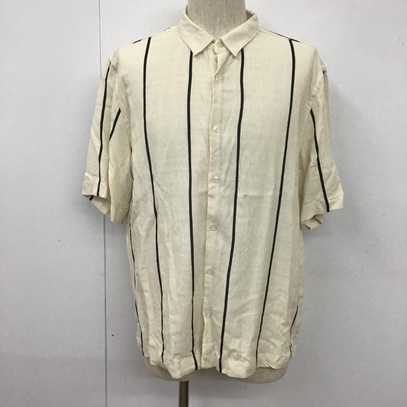 ザラ ZARA シャツ、ブラウス 半袖 半袖シャツ カラーシャツ カジュアルシャツ ストライプシャツ L ストライプ ベージュ / ベージュ /  メンズ USED 古着 中古 10101275