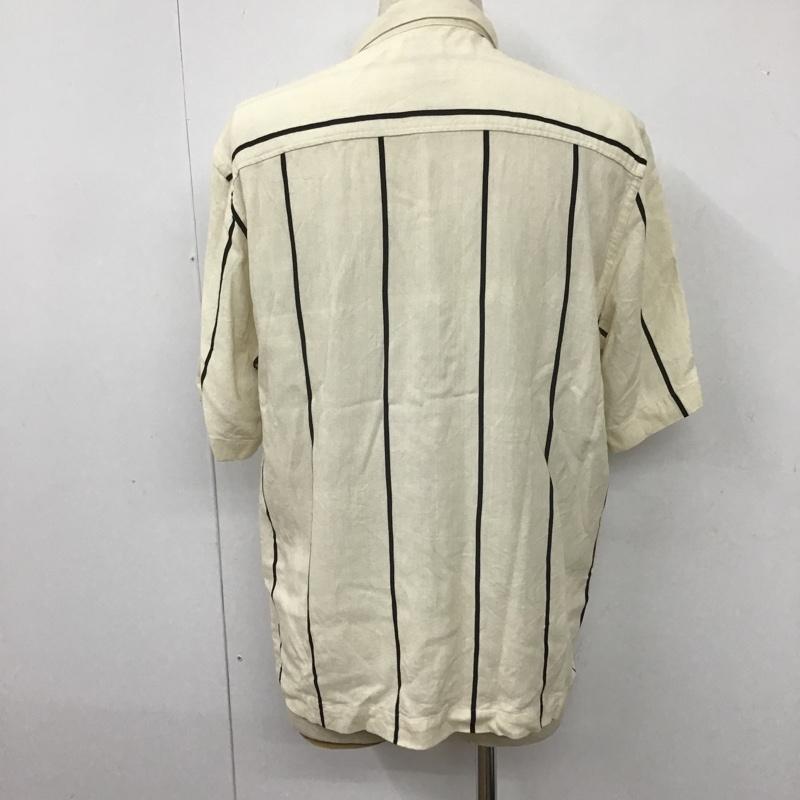 ザラ ZARA シャツ、ブラウス 半袖 半袖シャツ カラーシャツ カジュアルシャツ ストライプシャツ L ストライプ ベージュ / ベージュ /  メンズ USED 古着 中古 10101275