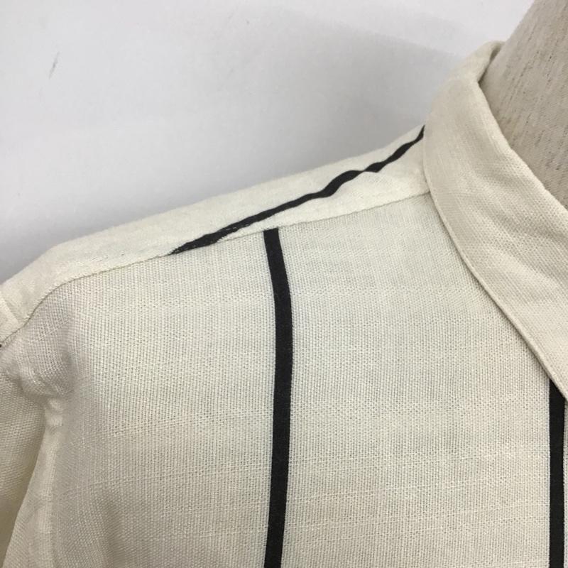 ザラ ZARA シャツ、ブラウス 半袖 半袖シャツ カラーシャツ カジュアルシャツ ストライプシャツ L ストライプ ベージュ / ベージュ /  メンズ USED 古着 中古 10101275