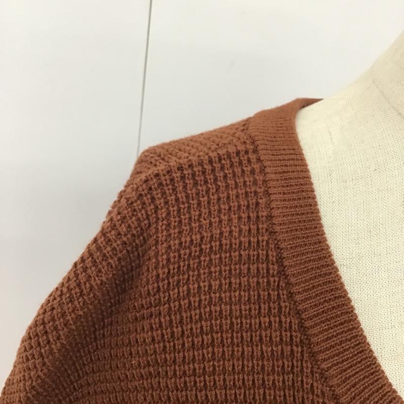 ローリーズファーム LOWRYS FARM カットソー 半袖 LF619002AD 半袖カットソー Vネックカットソー 半袖ニットカットソー FREE 無地 茶 / ブラウン /  レディース USED 古着 中古 10101282