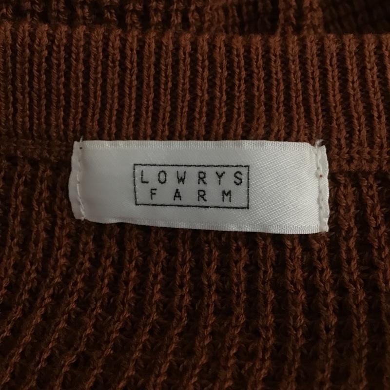 ローリーズファーム LOWRYS FARM カットソー 半袖 LF619002AD 半袖カットソー Vネックカットソー 半袖ニットカットソー FREE 無地 茶 / ブラウン /  レディース USED 古着 中古 10101282