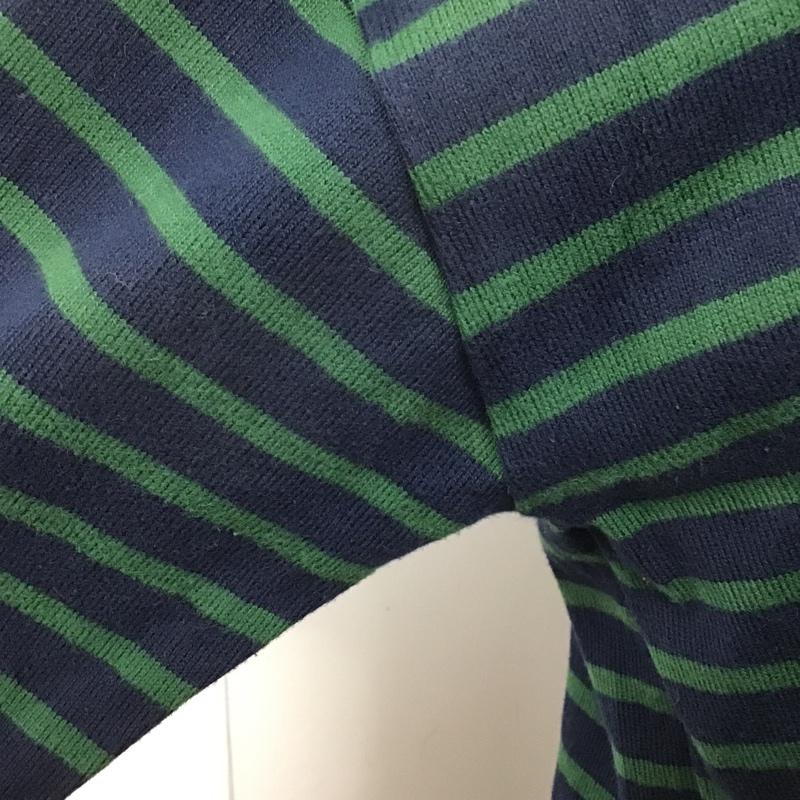 ミルクフェド MILKFED. ワンピース ひざ丈スカート ワンピース 長袖ワンピース ボーダーワンピース スウェットワンピース M ボーダー柄 緑 / グリーン / X 紺 / ネイビー /  レディース USED 古着 中古 10101286