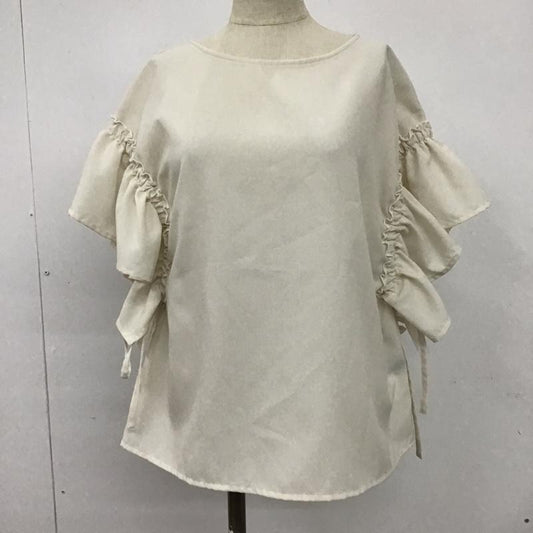 ナノユニバース nano・universe カットソー 半袖 673-9121022 リネンライクフレアスリーブブラウス 半袖カットソー バックスリットカットソー FREE 無地 白 / ホワイト /  レディース USED 古着 中古 10101291