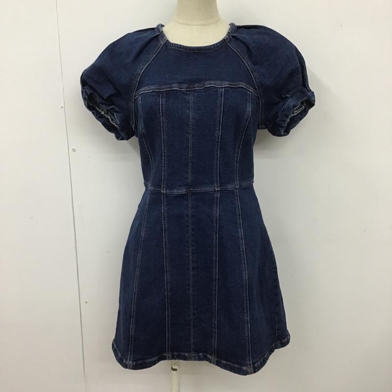 ザラ ZARA ワンピース ミニスカート デニム S 無地 インディゴ / インディゴ /  レディース USED 古着 中古 10101308