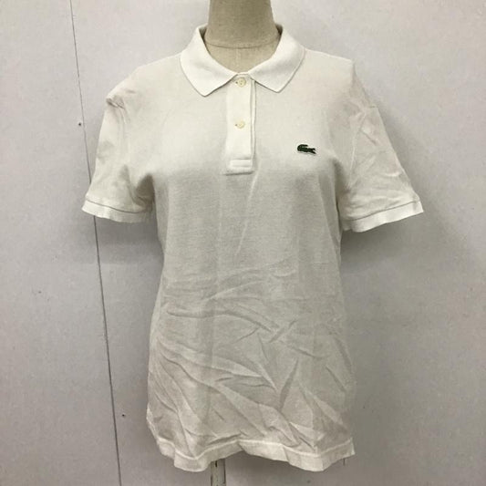 ラコステ LACOSTE ポロシャツ 半袖 36 無地 白 / ホワイト /  レディース USED 古着 中古 10101325