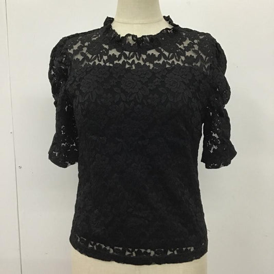 ジルスチュアート JILLSTUART カットソー 半袖 125-8260021 レースパフトップス FREE レース柄 黒 / ブラック /  レディース USED 古着 中古 10101327