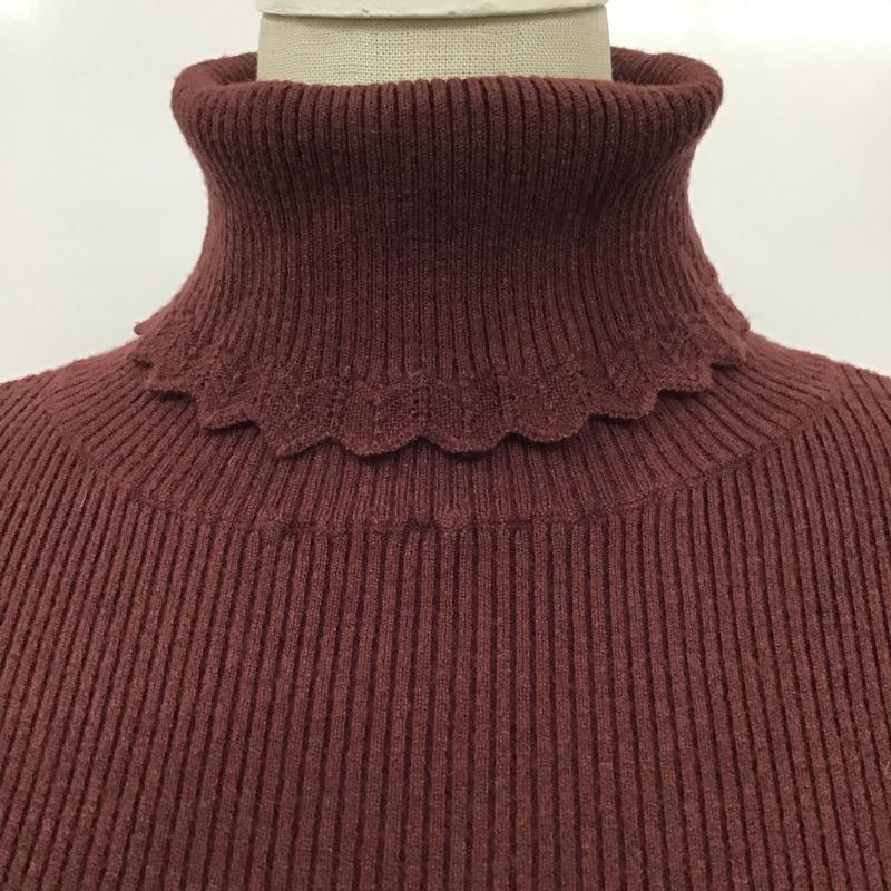 ダズリン dazzlin カットソー 長袖 021962601301 フレアスリーブ リブ タートルプルオーバー FREE 無地 ボルドー / ボルドー /  レディース USED 古着 中古 10101381