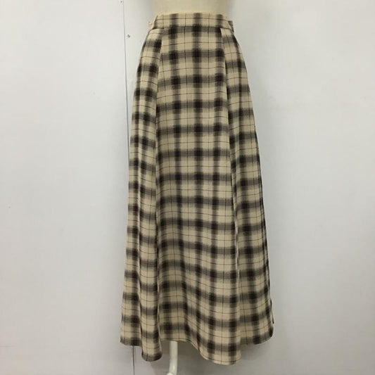 アイテムズ アーバンリサーチ ITEMS URBAN RESEARCH スカート ロングスカート IT87-25N015 フレアスカート FREE チェック ベージュ / ベージュ / X 黒 / ブラック / X 茶 / ブラウン / X 赤 / レッド /  レディース USED 古着 中古 10101390
