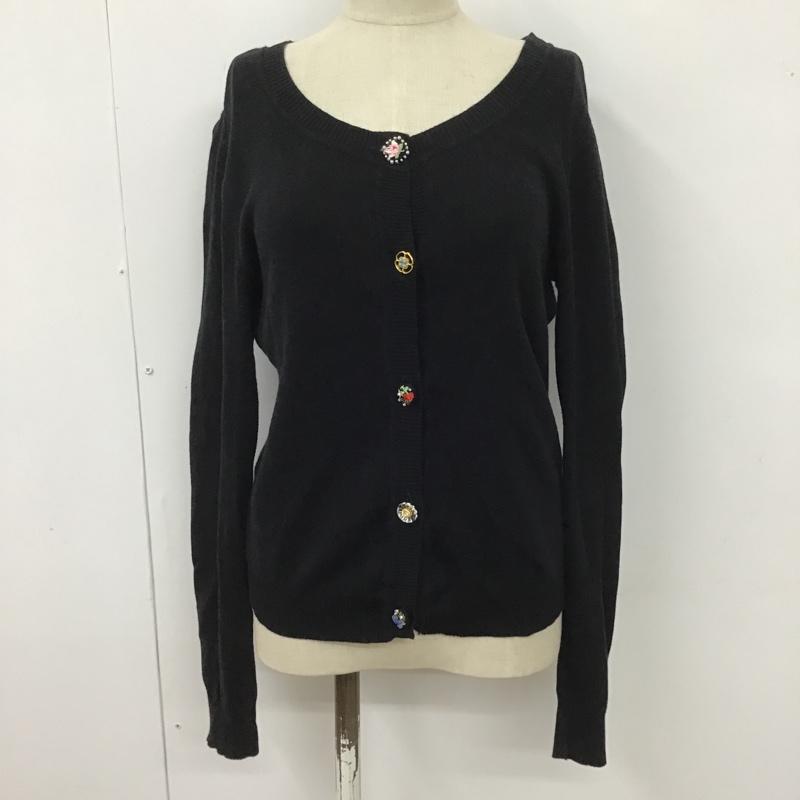 ジルスチュアート JILLSTUART カーディガン 長袖 125-260287 ビシュー コットン FREE 無地 黒 / ブラック /  レディース USED 古着 中古 10101392