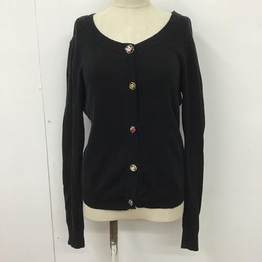 ジルスチュアート JILLSTUART カーディガン 長袖 125-260287 ビシュー コットン FREE 無地 黒 / ブラック /  レディース USED 古着 中古 10101392