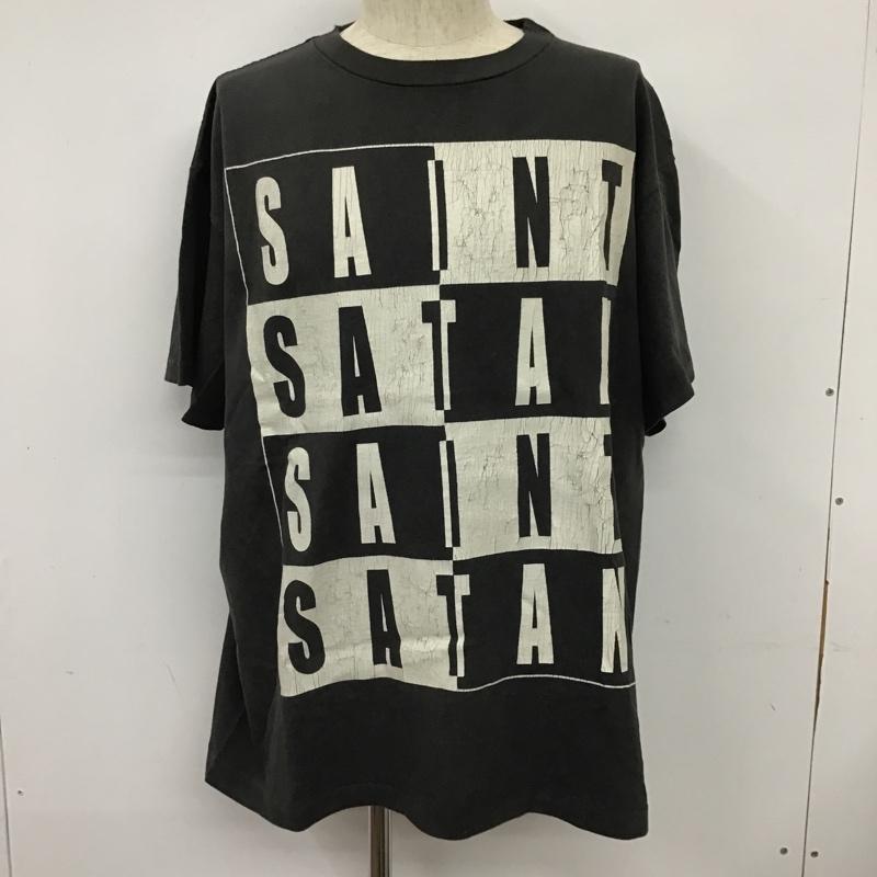 セントマイケル SAINT MICHAEL Tシャツ 半袖 クルーネック プリント バックプリント XL ロゴ、文字 黒 / ブラック /  メンズ USED 古着 中古 10101403