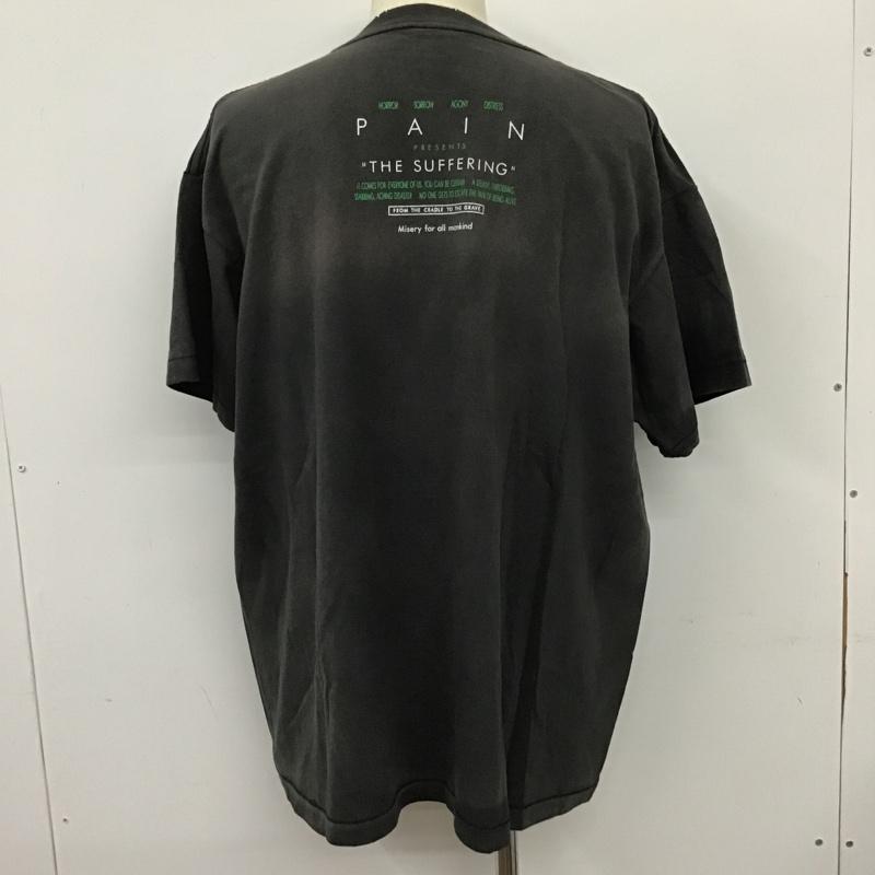セントマイケル SAINT MICHAEL Tシャツ 半袖 SM-S23-0000-005 クルーネック バックプリント ヴィンテージ加工 XL ロゴ、文字 X ダメージ加工 黒 / ブラック /  メンズ USED 古着 中古 10101406