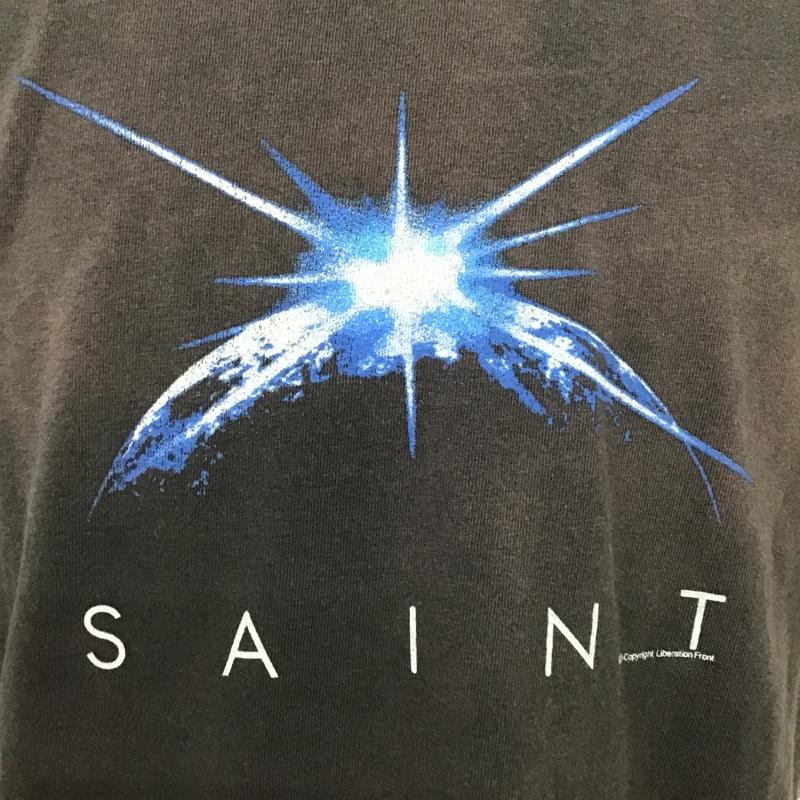 セントマイケル SAINT MICHAEL Tシャツ 半袖 SM-S23-0000-005 クルーネック バックプリント ヴィンテージ加工 XL ロゴ、文字 X ダメージ加工 黒 / ブラック /  メンズ USED 古着 中古 10101406
