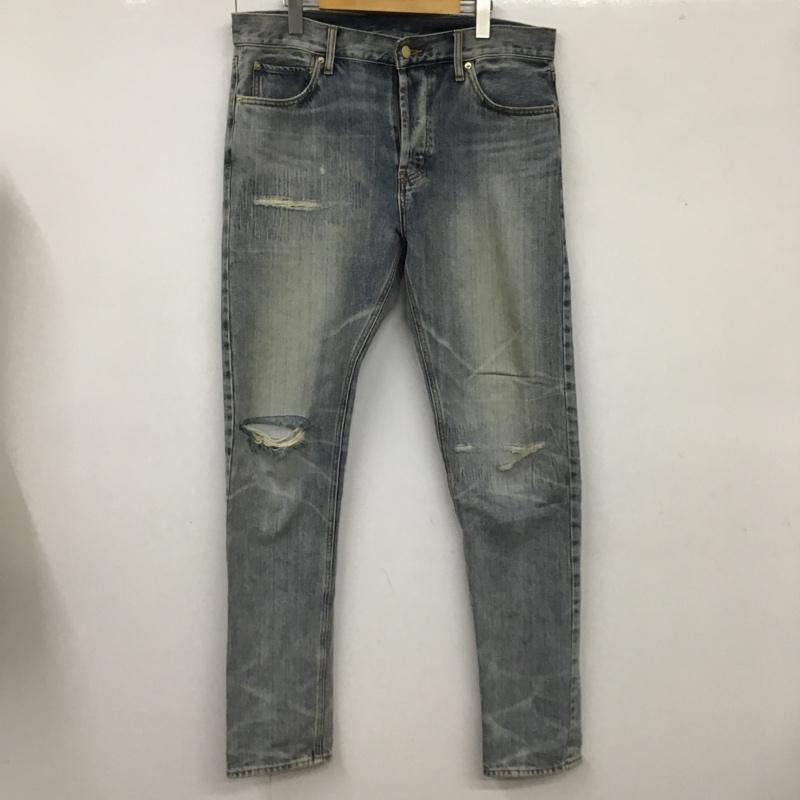 エッセンシャルズ ESSENTIALS パンツ デニム、ジーンズ デニムパンツ ダメージ加工 カジュアルジーンズ ストレートパンツ 34 無地 インディゴ / インディゴ /  メンズ USED 古着 中古 10101424