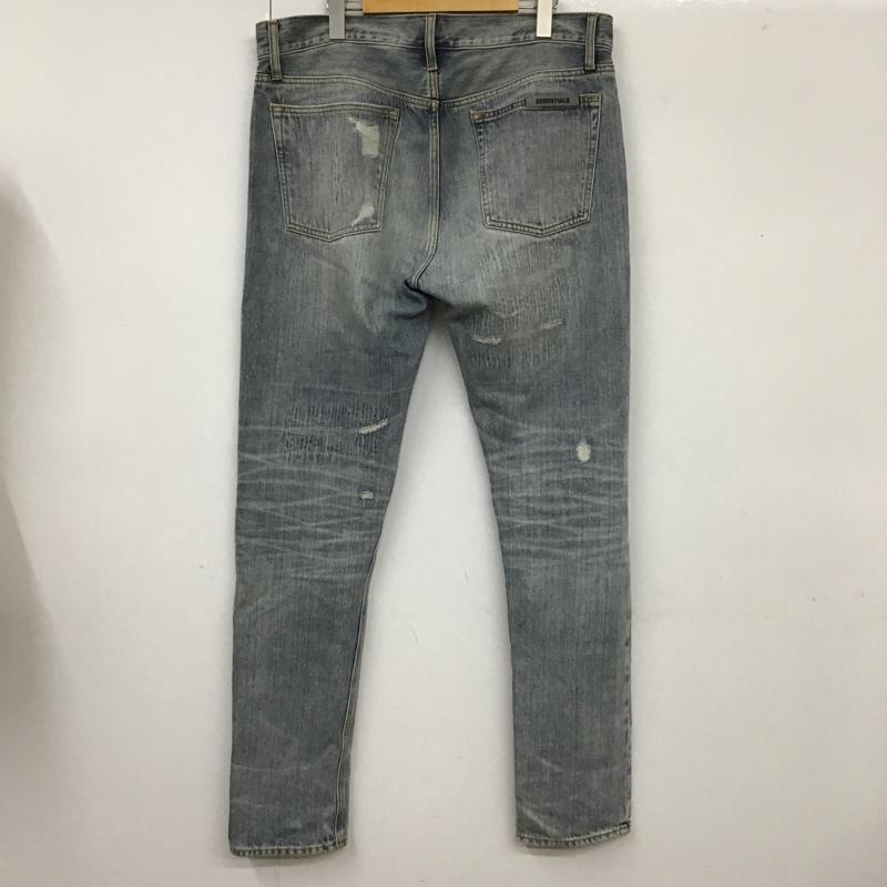 エッセンシャルズ ESSENTIALS パンツ デニム、ジーンズ デニムパンツ ダメージ加工 カジュアルジーンズ ストレートパンツ 34 無地 インディゴ / インディゴ /  メンズ USED 古着 中古 10101424