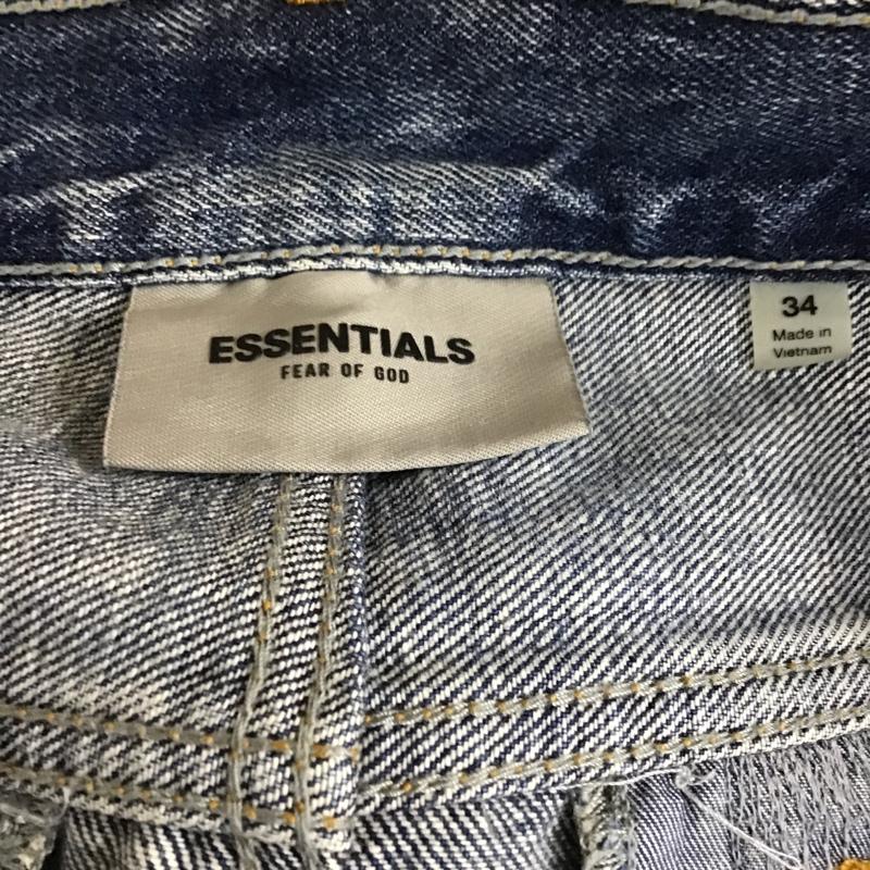 エッセンシャルズ ESSENTIALS パンツ デニム、ジーンズ デニムパンツ ダメージ加工 カジュアルジーンズ ストレートパンツ 34 無地 インディゴ / インディゴ /  メンズ USED 古着 中古 10101424