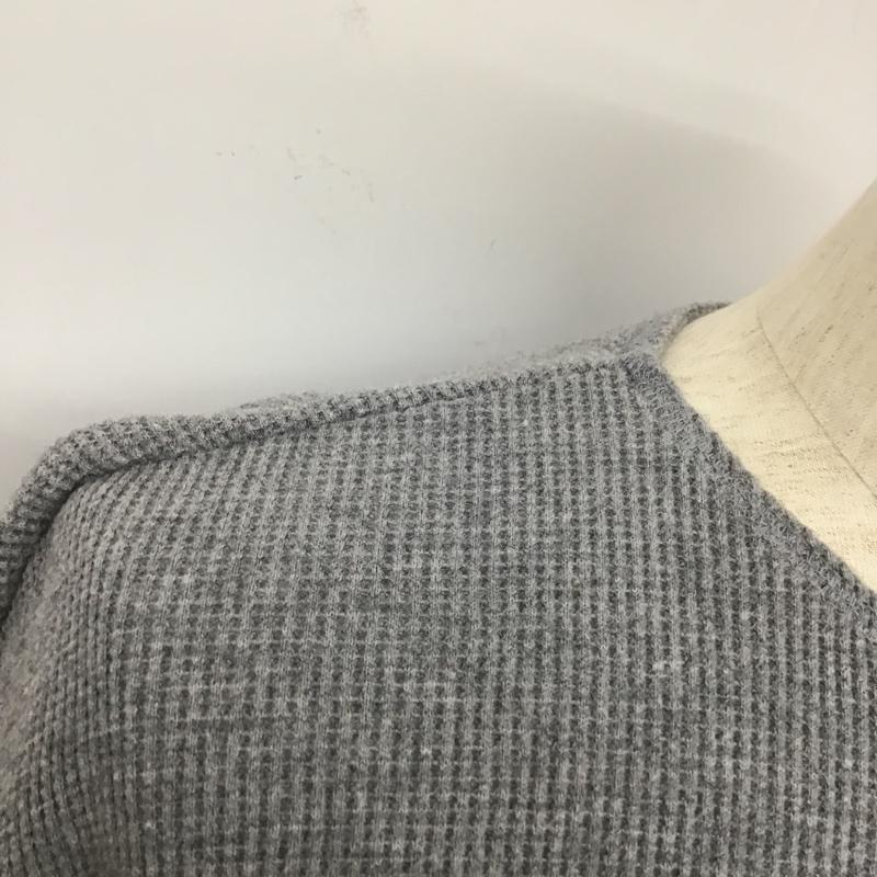 エッセンシャルズ ESSENTIALS カットソー 長袖 8312-343-1433 長袖Tシャツ ヘンリーネックカットソー ワッフルロングスリーブカットソー S 無地 灰 / グレー /  メンズ USED 古着 中古 10101429