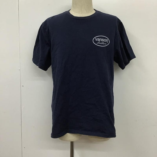 ヴァンソン VANSON Tシャツ 半袖 半袖カットソー プリントTシャツ クルーネックカットソー XL ロゴ、文字 紺 / ネイビー /  メンズ USED 古着 中古 10101432