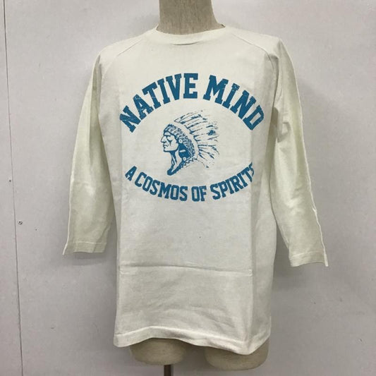 アコースティック ACOUSTIC カットソー 七分袖 七分丈カットソー ラグランカットソー プリントTシャツ クルーネックカットソー M プリント 白 / ホワイト /  メンズ USED 古着 中古 10101437