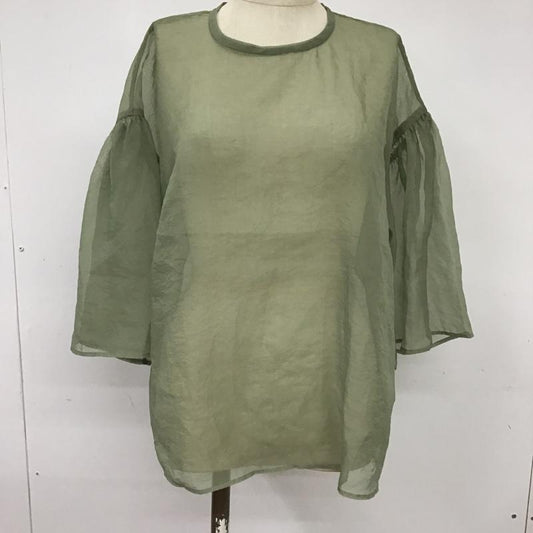 クラネ CLANE カットソー 半袖 13112-5012 半袖カットソー クルーネックカットソー シースルーカットソー 1 無地 緑 / グリーン /  レディース USED 古着 中古 10101450