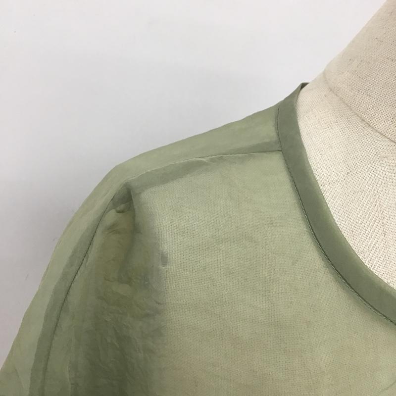 クラネ CLANE カットソー 半袖 13112-5012 半袖カットソー クルーネックカットソー シースルーカットソー 1 無地 緑 / グリーン /  レディース USED 古着 中古 10101450