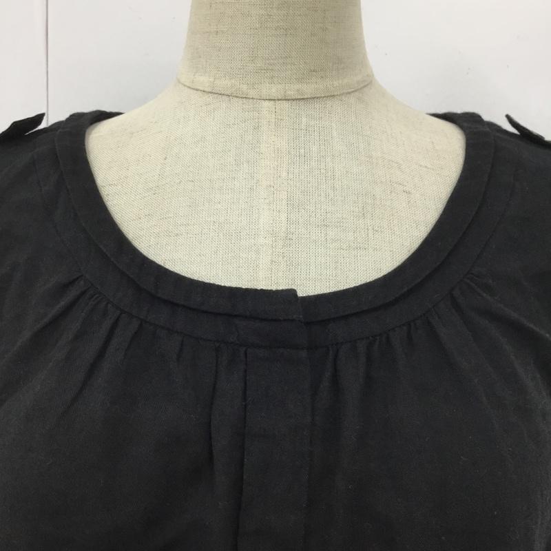 バーバリーロンドン Burberry London カットソー 長袖 長袖カットソー ヘンリーネックカットソー 長袖シャツカットソー 38 無地 黒 / ブラック /  レディース USED 古着 中古 10101457