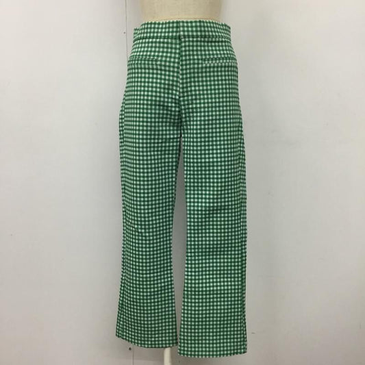ザラ ZARA パンツ スラックス チェックパンツ スラックス カジュアルパンツ スリムパンツ ストレッチパンツ S チェック 白 / ホワイト / X 緑 / グリーン /  レディース USED 古着 中古 10101460