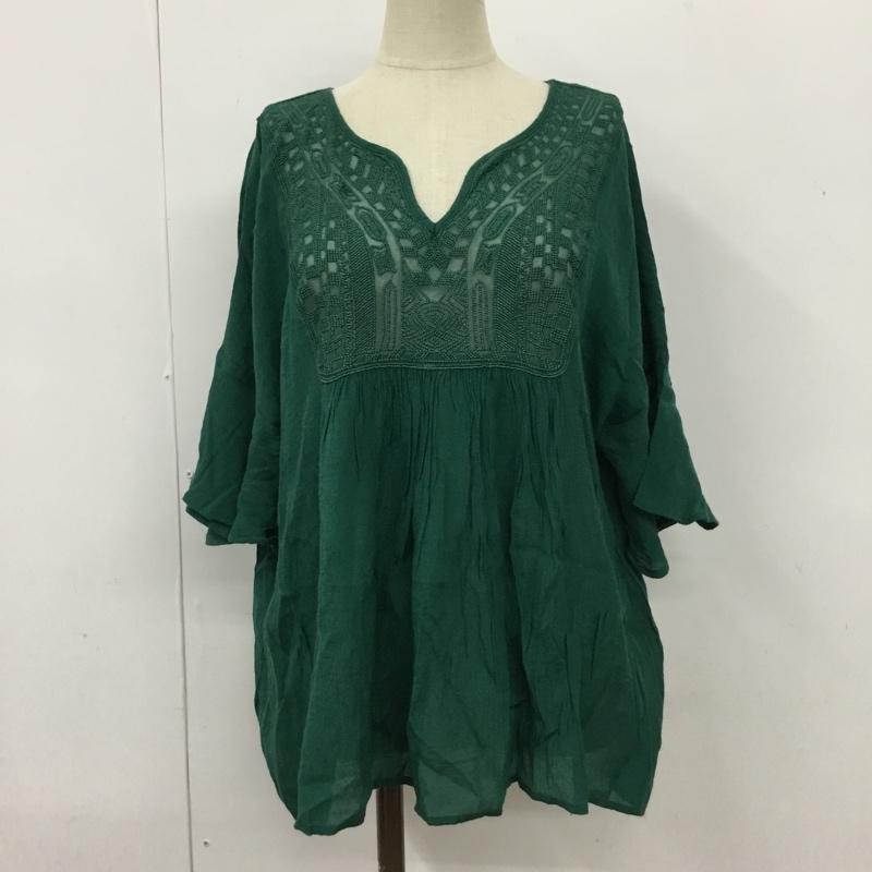 セポ cepo カットソー 半袖 半袖カットソー Vネックカットソー フレアカットソー M 無地 緑 / グリーン /  レディース USED 古着 中古 10101464