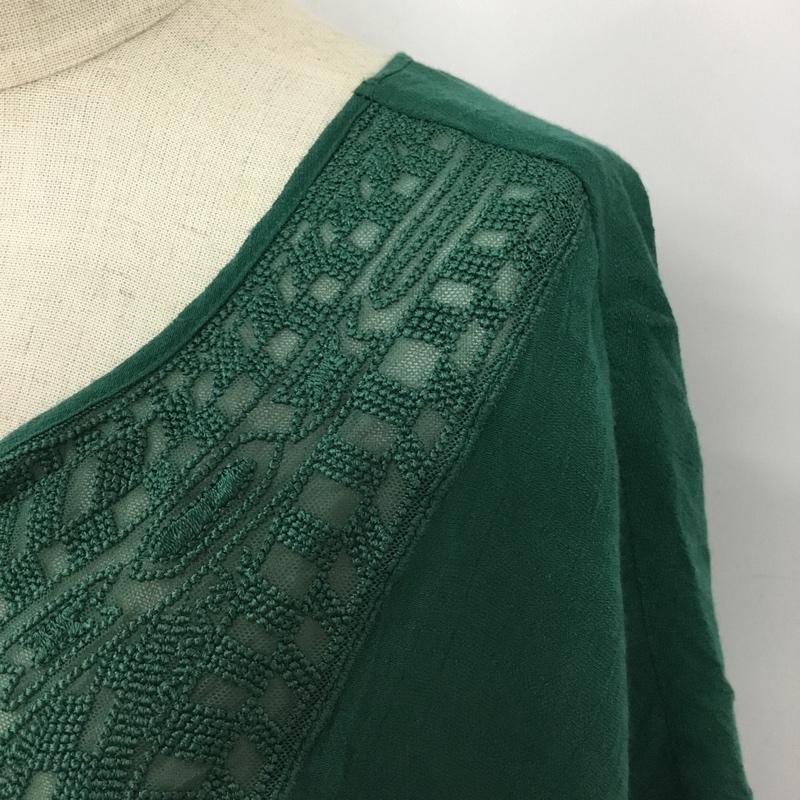 セポ cepo カットソー 半袖 半袖カットソー Vネックカットソー フレアカットソー M 無地 緑 / グリーン /  レディース USED 古着 中古 10101464