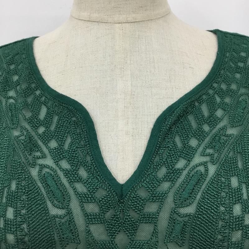 セポ cepo カットソー 半袖 半袖カットソー Vネックカットソー フレアカットソー M 無地 緑 / グリーン /  レディース USED 古着 中古 10101464