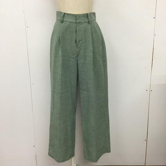 ジーナシス JEANASIS パンツ スラックス JS050546SW リネン風パンツ カジュアルパンツ ワイドパンツ FREE 無地 緑 / グリーン /  レディース USED 古着 中古 10101469