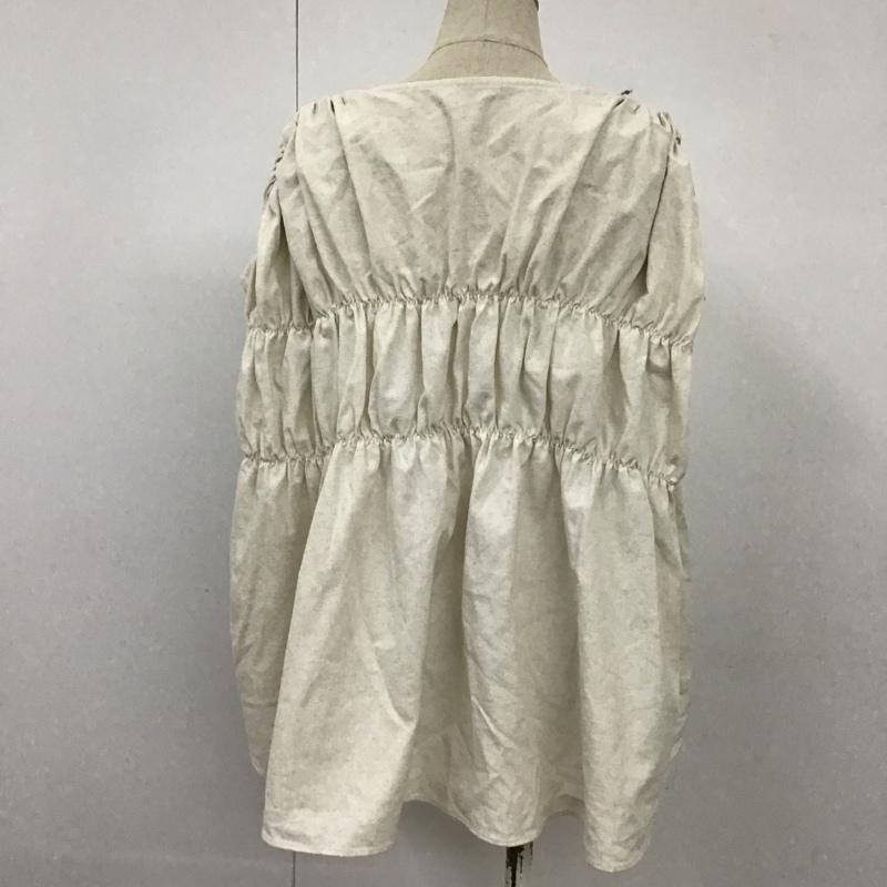 アングリッド Ungrid カットソー 半袖 112230430601-01 リネン混ギャザーノースリブラウス ノースリーブカットソー Vネックカットソー FREE 無地 ベージュ / ベージュ /  レディース USED 古着 中古 10101474