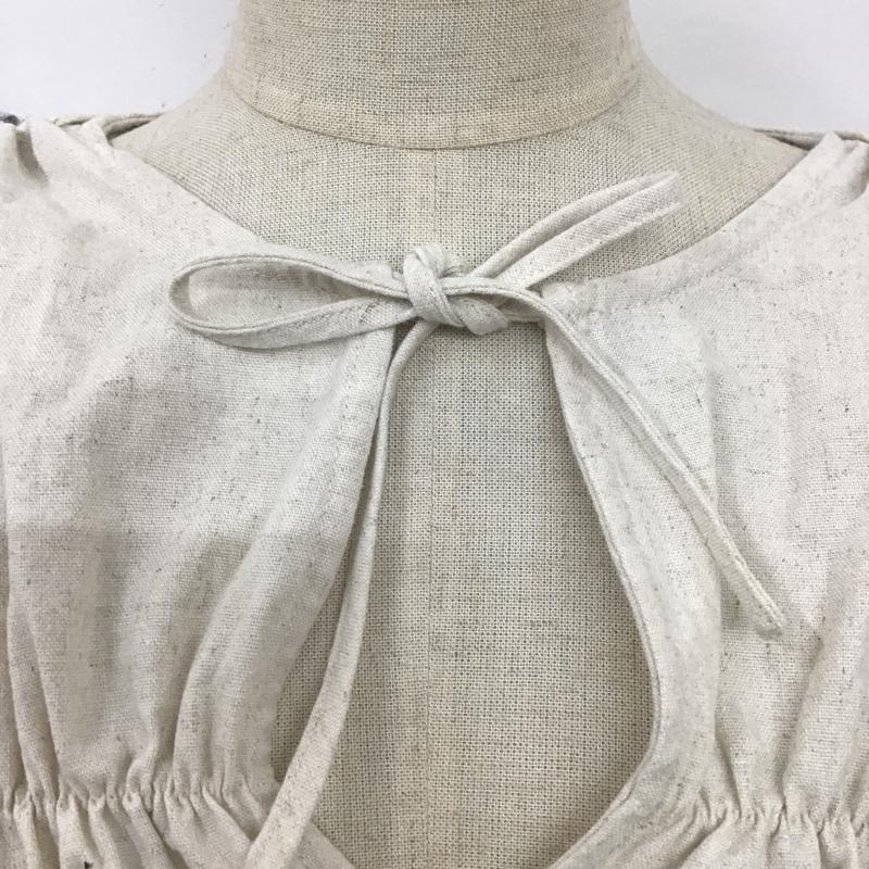 アングリッド Ungrid カットソー 半袖 112230430601-01 リネン混ギャザーノースリブラウス ノースリーブカットソー Vネックカットソー FREE 無地 ベージュ / ベージュ /  レディース USED 古着 中古 10101474