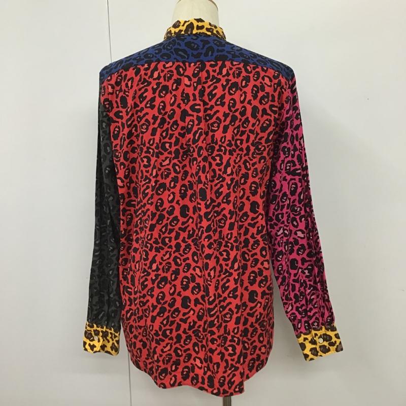 アベイシングエイプ A BATHING APE シャツ、ブラウス 長袖 クレイジーパターン レオパード ヒョウ柄 XL ワンポイント マルチカラー / マルチカラー /  メンズ USED 古着 中古 10101491