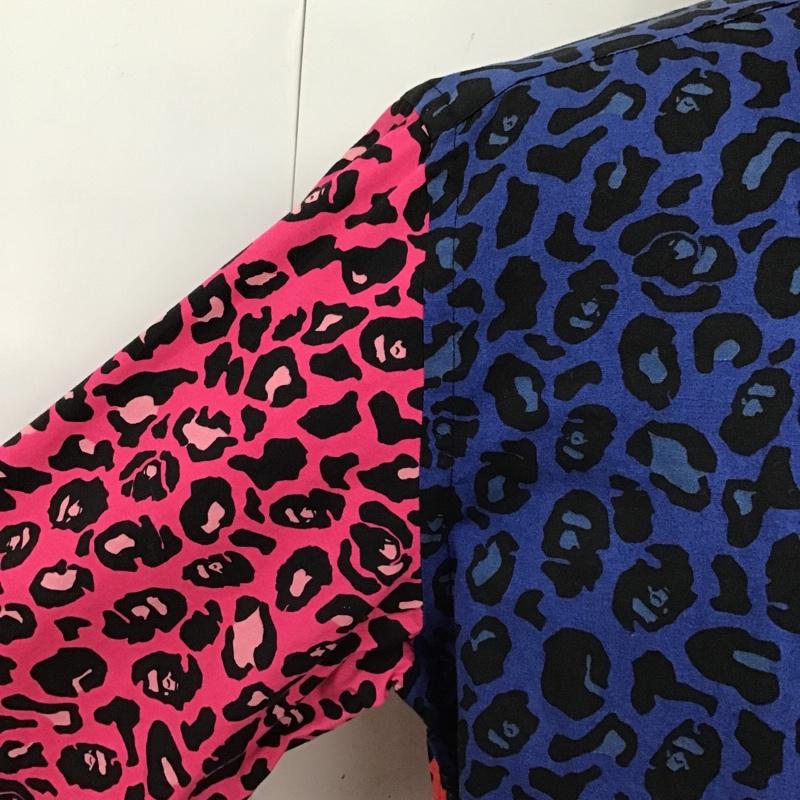 アベイシングエイプ A BATHING APE シャツ、ブラウス 長袖 クレイジーパターン レオパード ヒョウ柄 XL ワンポイント マルチカラー / マルチカラー /  メンズ USED 古着 中古 10101491