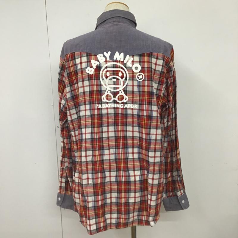 アベイシングエイプ A BATHING APE シャツ、ブラウス 長袖 002SH0101604X ウエスタンシャツ BABY MILO バックプリント XXL チェック マルチカラー / マルチカラー /  メンズ USED 古着 中古 10101493