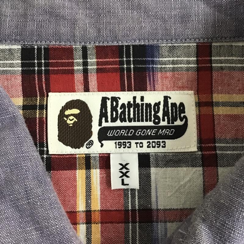 アベイシングエイプ A BATHING APE シャツ、ブラウス 長袖 002SH0101604X ウエスタンシャツ BABY MILO バックプリント XXL チェック マルチカラー / マルチカラー /  メンズ USED 古着 中古 10101493