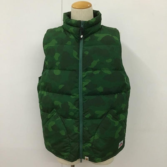アベイシングエイプ A BATHING APE ベスト ベスト 001LJA301011X ダウンベスト ジップアップ XL カモフラージュ柄・迷彩 緑 / グリーン / X 薄緑 / ライトグリーン / X カーキ / カーキ /  メンズ USED 古着 中古 10101520