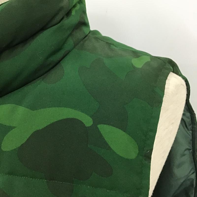 アベイシングエイプ A BATHING APE ベスト ベスト 001LJA301011X ダウンベスト ジップアップ XL カモフラージュ柄・迷彩 緑 / グリーン / X 薄緑 / ライトグリーン / X カーキ / カーキ /  メンズ USED 古着 中古 10101520
