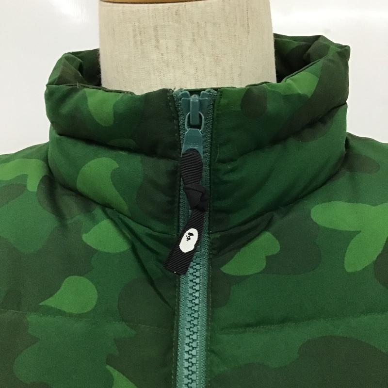 アベイシングエイプ A BATHING APE ベスト ベスト 001LJA301011X ダウンベスト ジップアップ XL カモフラージュ柄・迷彩 緑 / グリーン / X 薄緑 / ライトグリーン / X カーキ / カーキ /  メンズ USED 古着 中古 10101520