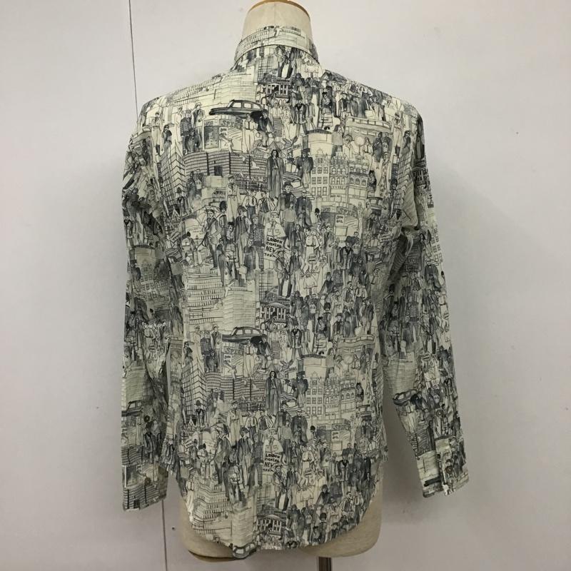 ポールスミスコレクション Paul Smith COLLECTION シャツ、ブラウス 長袖 PC-CR-76957 シティシーン M 総柄 オフホワイト / オフホワイト / X 紺 / ネイビー /  メンズ USED 古着 中古 10101538