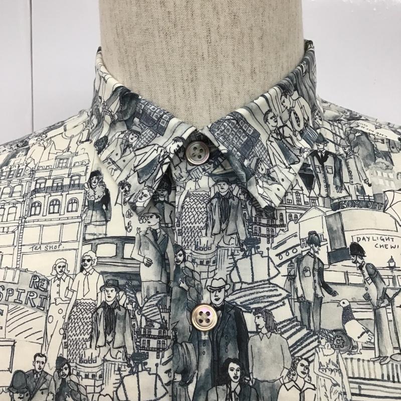ポールスミスコレクション Paul Smith COLLECTION シャツ、ブラウス 長袖 PC-CR-76957 シティシーン M 総柄 オフホワイト / オフホワイト / X 紺 / ネイビー /  メンズ USED 古着 中古 10101538