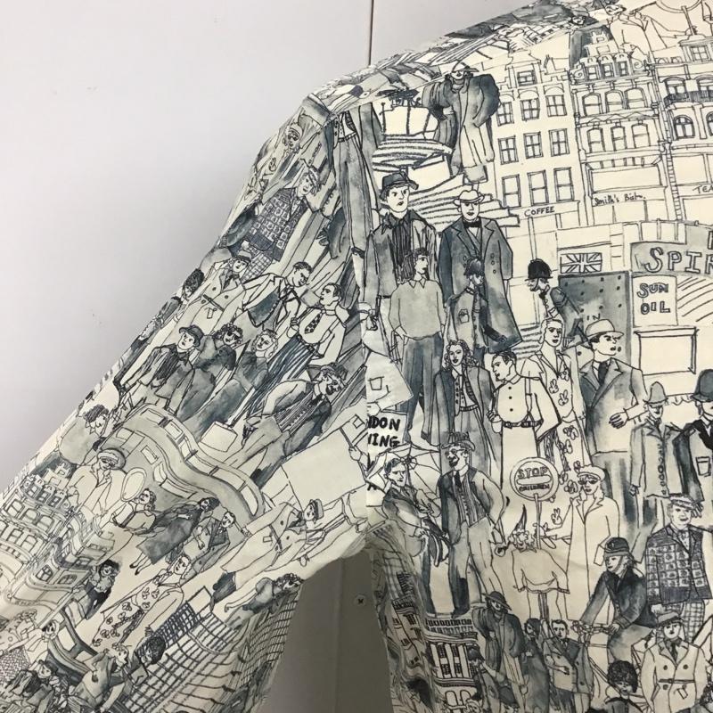 ポールスミスコレクション Paul Smith COLLECTION シャツ、ブラウス 長袖 PC-CR-76957 シティシーン M 総柄 オフホワイト / オフホワイト / X 紺 / ネイビー /  メンズ USED 古着 中古 10101538