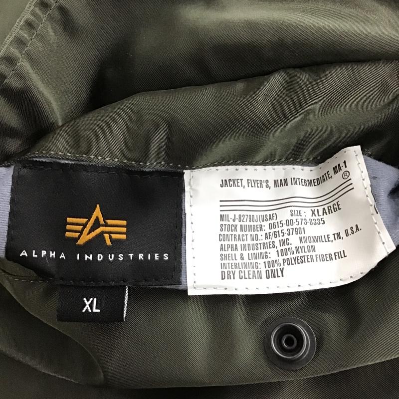 アルファインダストリー Alpha Industries ジャケット、上着 フライトジャケット MIL-J-82790J MA-1 リバーシブル XL ロゴ、文字 カーキ / カーキ /  メンズ USED 古着 中古 10101585