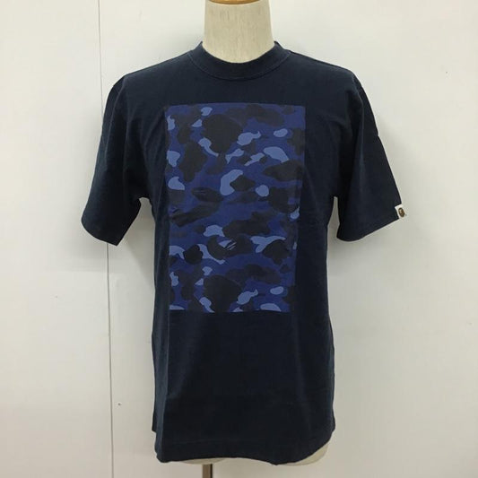 アベイシングエイプ A BATHING APE Tシャツ 半袖 半袖カットソー プリントTシャツ クルーネックカットソー M プリント 紺 / ネイビー /  メンズ USED 古着 中古 10101596