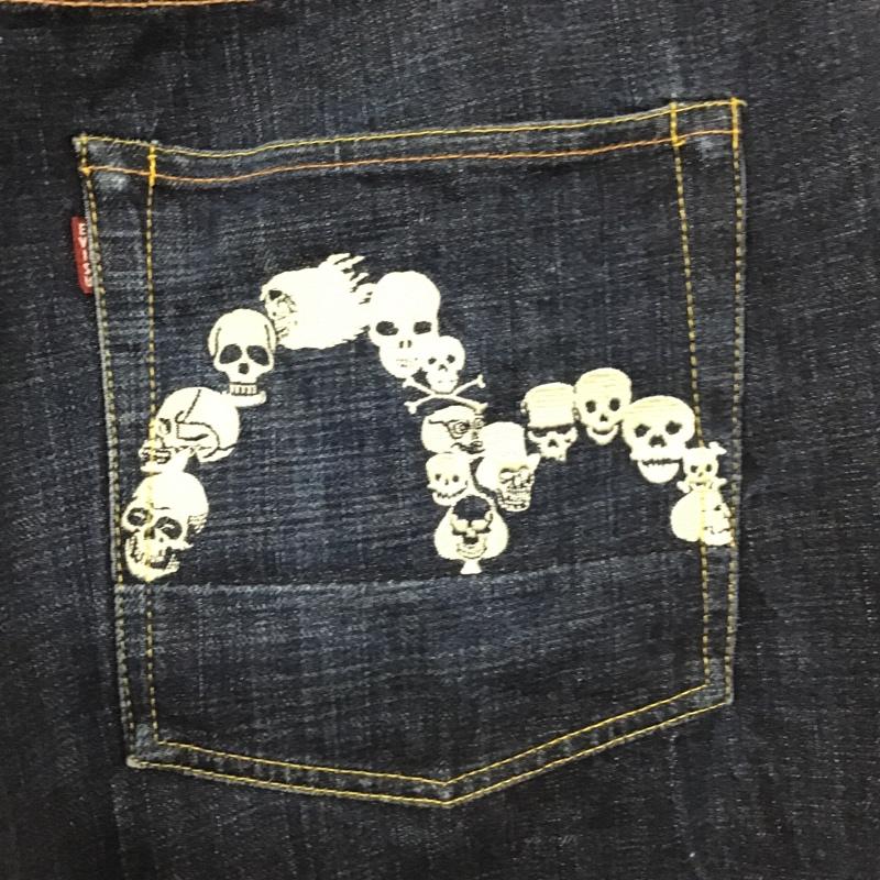 エヴィス EVISU パンツ デニム、ジーンズ デニムパンツ カジュアルパンツ ワイドパンツ ストレートパンツ 34インチ 無地 インディゴ / インディゴ /  メンズ USED 古着 中古 10101599