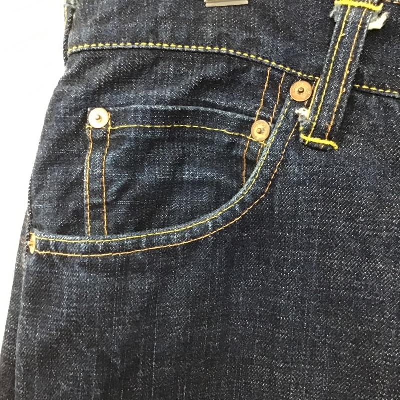 エヴィス EVISU パンツ デニム、ジーンズ デニムパンツ カジュアルパンツ ワイドパンツ ストレートパンツ 34インチ 無地 インディゴ / インディゴ /  メンズ USED 古着 中古 10101599