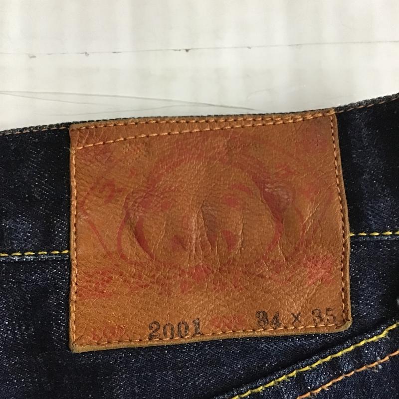 エヴィス EVISU パンツ デニム、ジーンズ デニムパンツ カジュアルパンツ ワイドパンツ ストレートパンツ 34インチ 無地 インディゴ / インディゴ /  メンズ USED 古着 中古 10101599